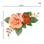 Fleurs artificielles roses, bouquet de 3 fleurs, 24 cm, style rétro, idéal pour mariages et décoration intérieure