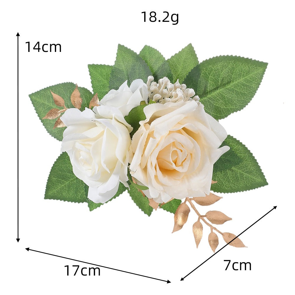Fleurs artificielles roses, bouquet de 3 fleurs, 24 cm, style rétro, idéal pour mariages et décoration intérieure