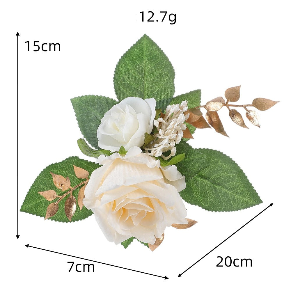 Fleurs artificielles roses, bouquet de 3 fleurs, 24 cm, style rétro, idéal pour mariages et décoration intérieure