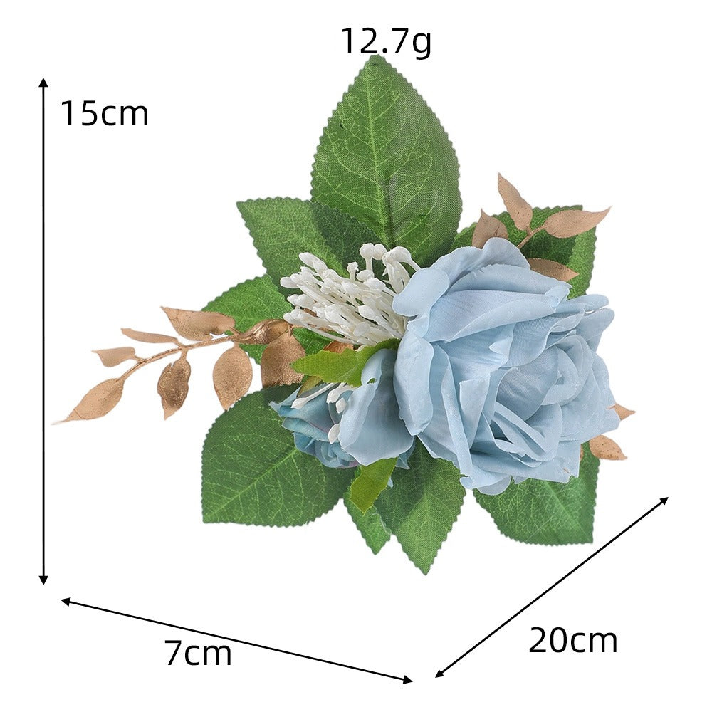 Fleurs artificielles roses, bouquet de 3 fleurs, 24 cm, style rétro, idéal pour mariages et décoration intérieure