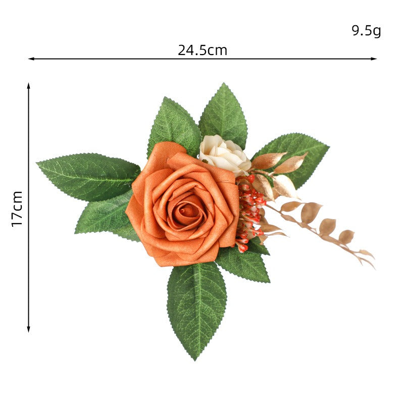 Fleurs artificielles roses, bouquet de 3 fleurs, 24 cm, style rétro, idéal pour mariages et décoration intérieure