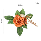 Fleurs artificielles roses, bouquet de 3 fleurs, 24 cm, style rétro, idéal pour mariages et décoration intérieure