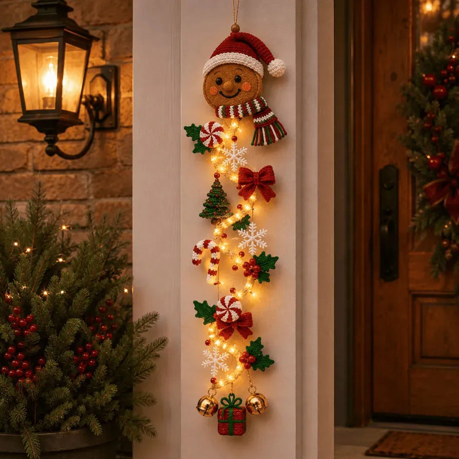 Décor de Porte Lumineux pour Noël, 120 cm, Guirlande LED