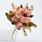 Bouquet de Roses Artificielles en Soie Polyester, 6 Fleurs, 30 cm, Décoration de Mariage et Maison