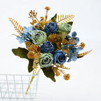 Bouquet de Roses Artificielles en Soie Polyester, 6 Fleurs, 30 cm, Décoration de Mariage et Maison