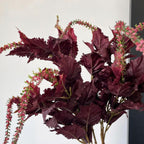 Feuilles de Shiso Simulées, Style Rétro, Longueur 88 cm, Matériau Mixte, Décoration de Table et Espaces Commerciaux