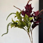 Feuilles de Shiso Simulées, Style Rétro, Longueur 88 cm, Matériau Mixte, Décoration de Table et Espaces Commerciaux