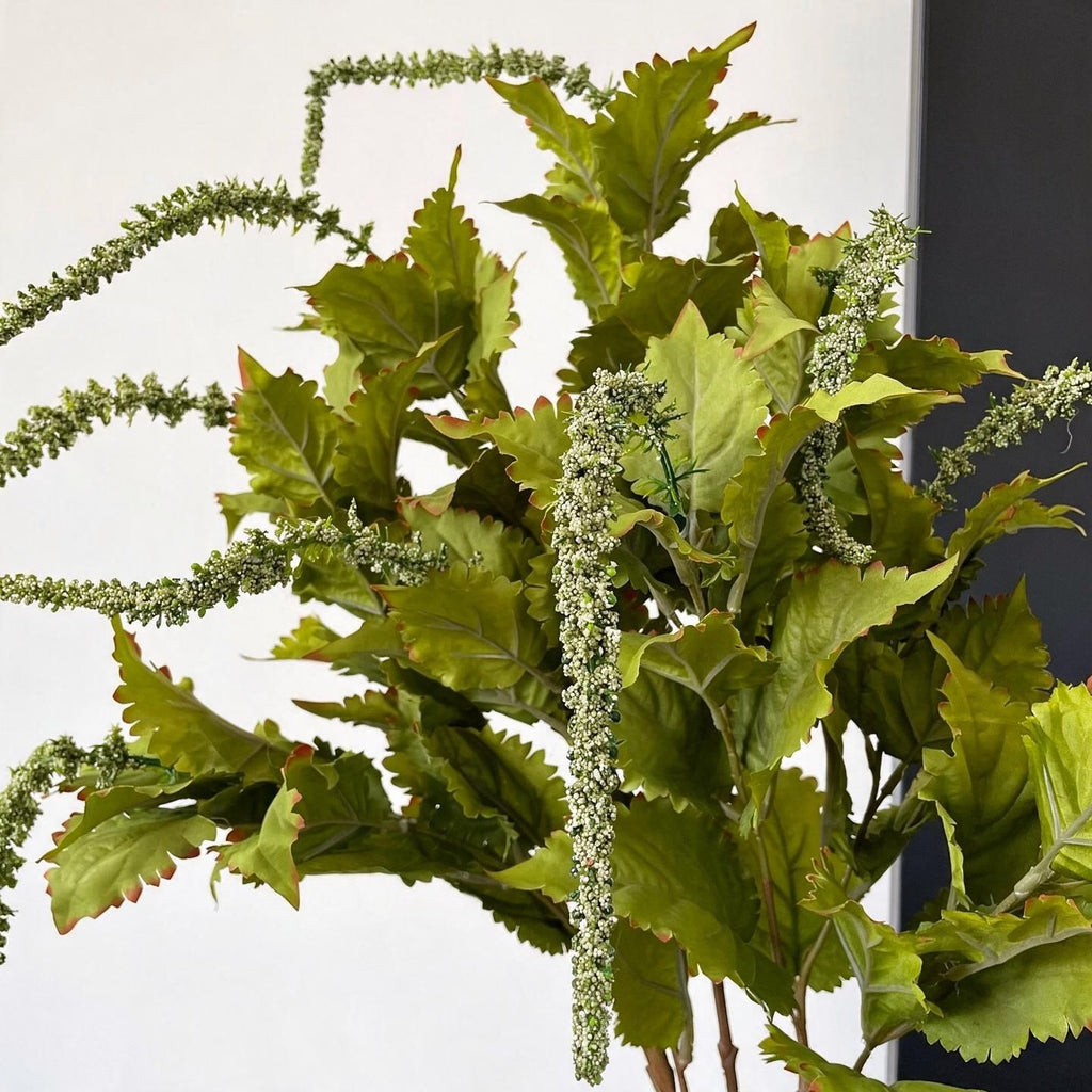 Feuilles de Shiso Simulées, Style Rétro, Longueur 88 cm, Matériau Mixte, Décoration de Table et Espaces Commerciaux