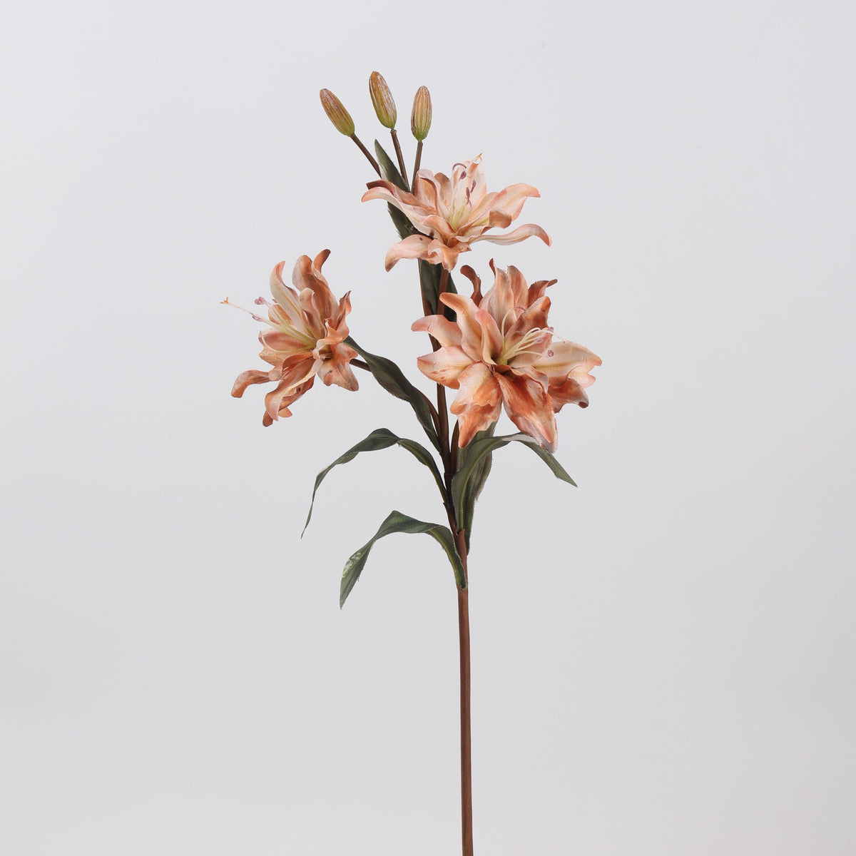 Fleur artificielle en soie synthétique, lys double, 58 cm, 3 fleurs, décoration intérieure, mariage, événements