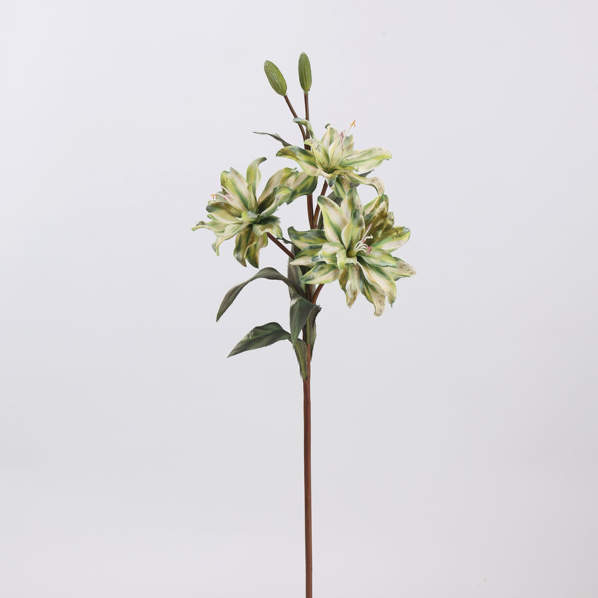 Fleur artificielle en soie synthétique, lys double, 58 cm, 3 fleurs, décoration intérieure, mariage, événements