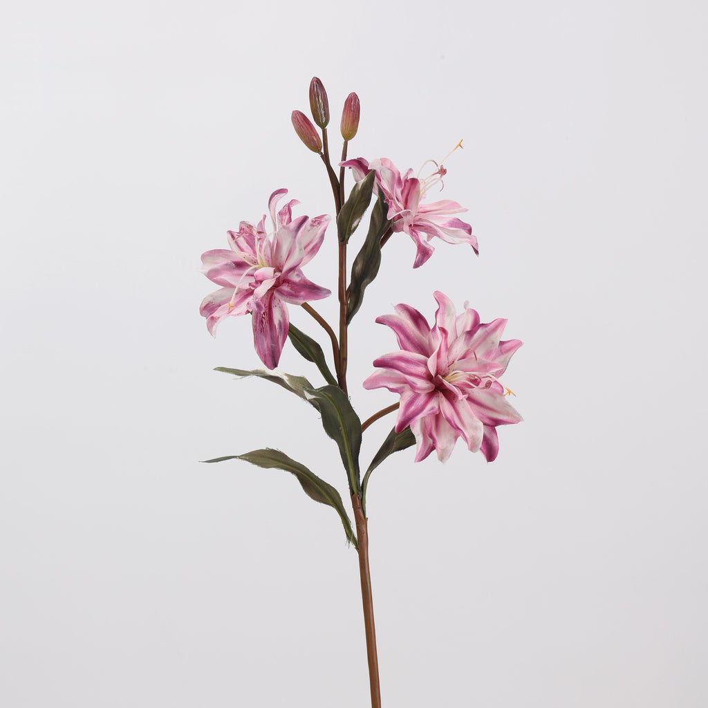 Fleur artificielle en soie synthétique, lys double, 58 cm, 3 fleurs, décoration intérieure, mariage, événements
