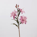 Fleur artificielle en soie synthétique, lys double, 58 cm, 3 fleurs, décoration intérieure, mariage, événements