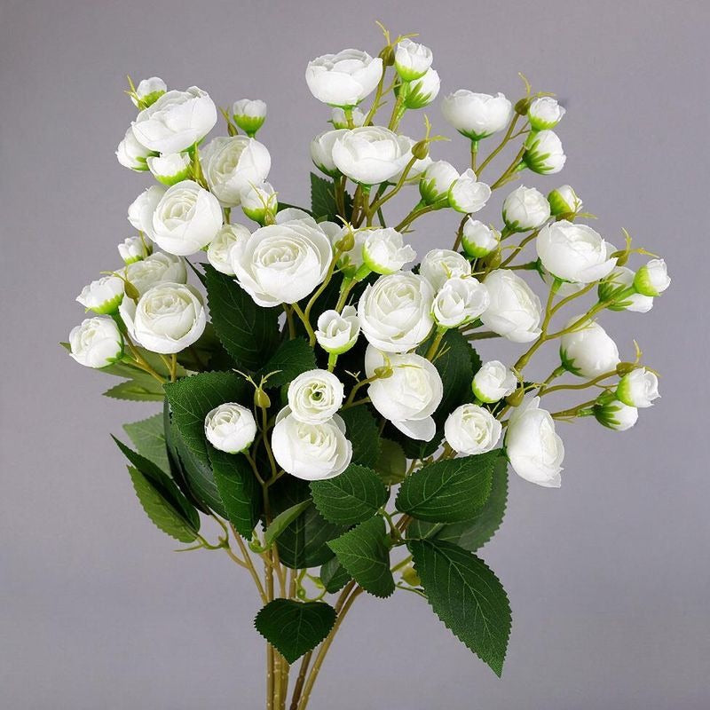 Fausse fleur de camélia, 12 fleurs, 46 cm, tissu soyeux, décoration intérieure, mariage, événements