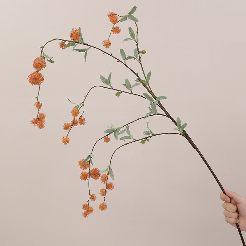 Fleur artificielle longue tige à baies de style moderne, décoration intérieure et extérieure, 116 cm