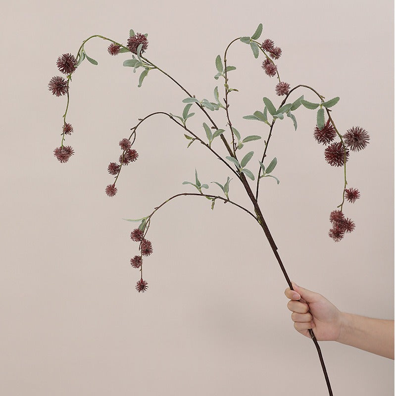 Fleur artificielle longue tige à baies de style moderne, décoration intérieure et extérieure, 116 cm