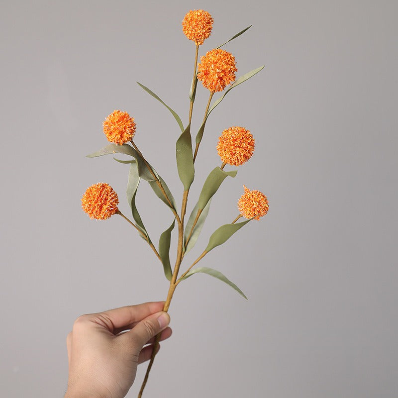 Fleurs artificielles rétro Chrysanthème pompon, bouquet de 6 têtes de 4 cm, 42 cm de haut, soie polyester, décoration d'intérieur et mariage