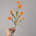 Fleurs artificielles rétro Chrysanthème pompon, bouquet de 6 têtes de 4 cm, 42 cm de haut, soie polyester, décoration d'intérieur et mariage