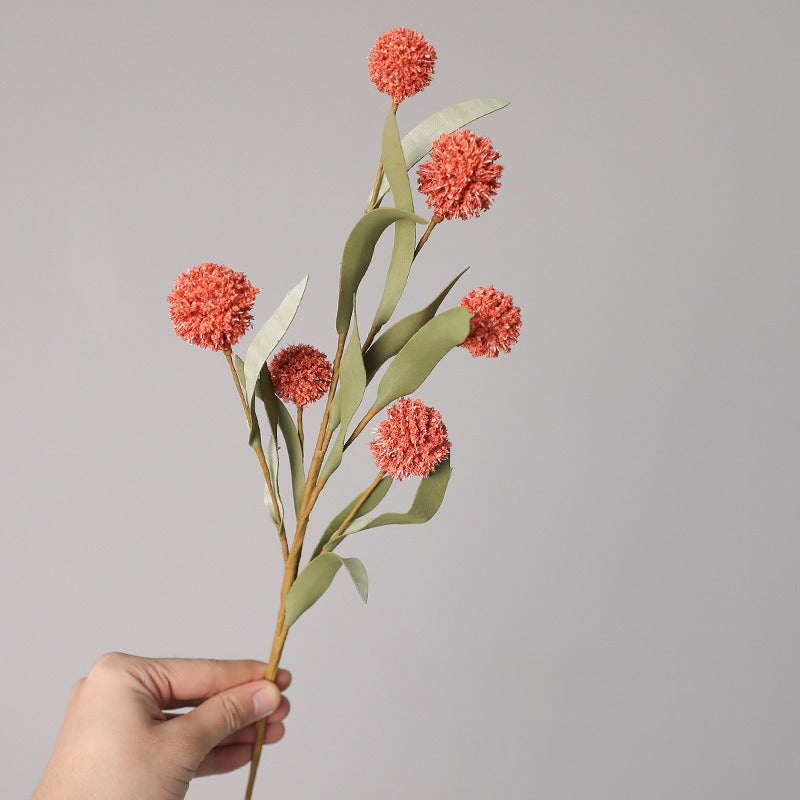 Fleurs artificielles rétro Chrysanthème pompon, bouquet de 6 têtes de 4 cm, 42 cm de haut, soie polyester, décoration d'intérieur et mariage