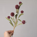 Fleurs artificielles rétro Chrysanthème pompon, bouquet de 6 têtes de 4 cm, 42 cm de haut, soie polyester, décoration d'intérieur et mariage
