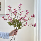 Bouquet de fleurs artificielles en soie polyester, 15 fleurs de prunier, 58 cm, décoration intérieure, style rétro