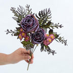 Bouquet de fleurs artificielles roses et marguerites, 12 têtes, 32 cm, pour mariage et décoration intérieure