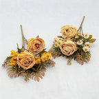 Bouquet de fleurs artificielles roses et marguerites, 12 têtes, 32 cm, pour mariage et décoration intérieure