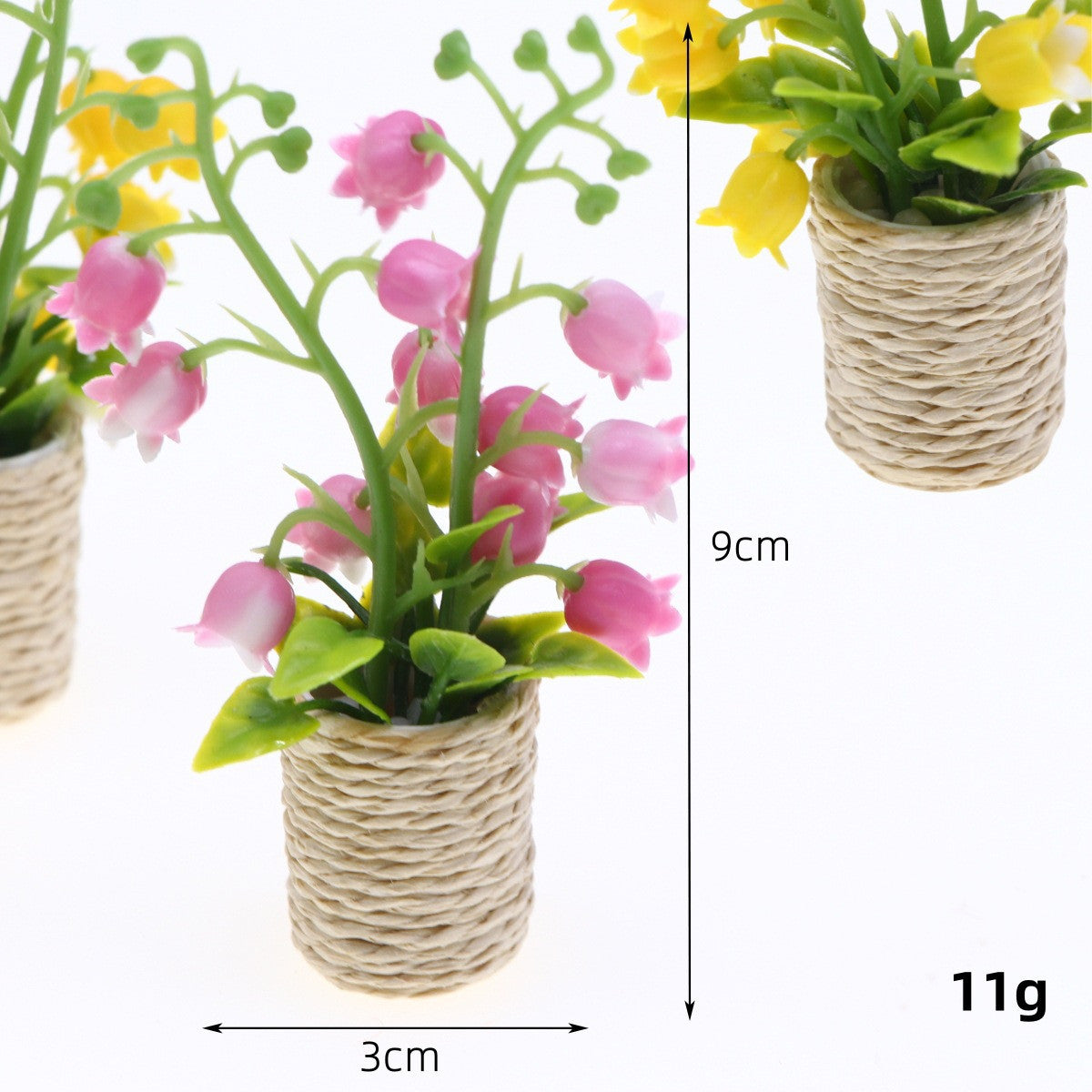 Mini Muguet en Pot, Plante Artificielle pour Décor d'Intérieur, 10 cm, Style Champêtre