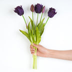 Bouquet de 5 tulipes artificielles en latex, 40 cm, décoration intérieure et événements