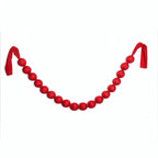 Guirlande de boules en tissu rouge, décoration de Noël, 230 cm, 18 boules