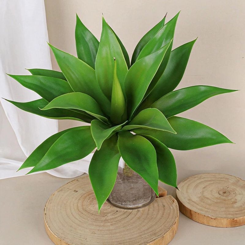 Plante Artificielle Agave en PVC, 46 cm, Décor Tropical pour Intérieur et Extérieur