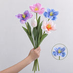 Tulipe artificielle en PU, tige unique, 65 cm de haut, idéale pour les mariages et la décoration intérieure