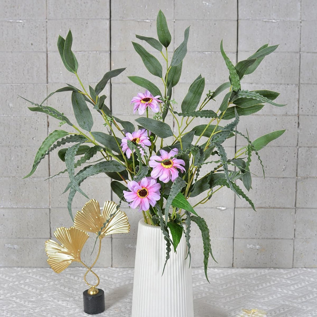 Bouquet de fleurs artificielles avec eucalyptus et fougère, 68 cm, pour mariage et décoration intérieure