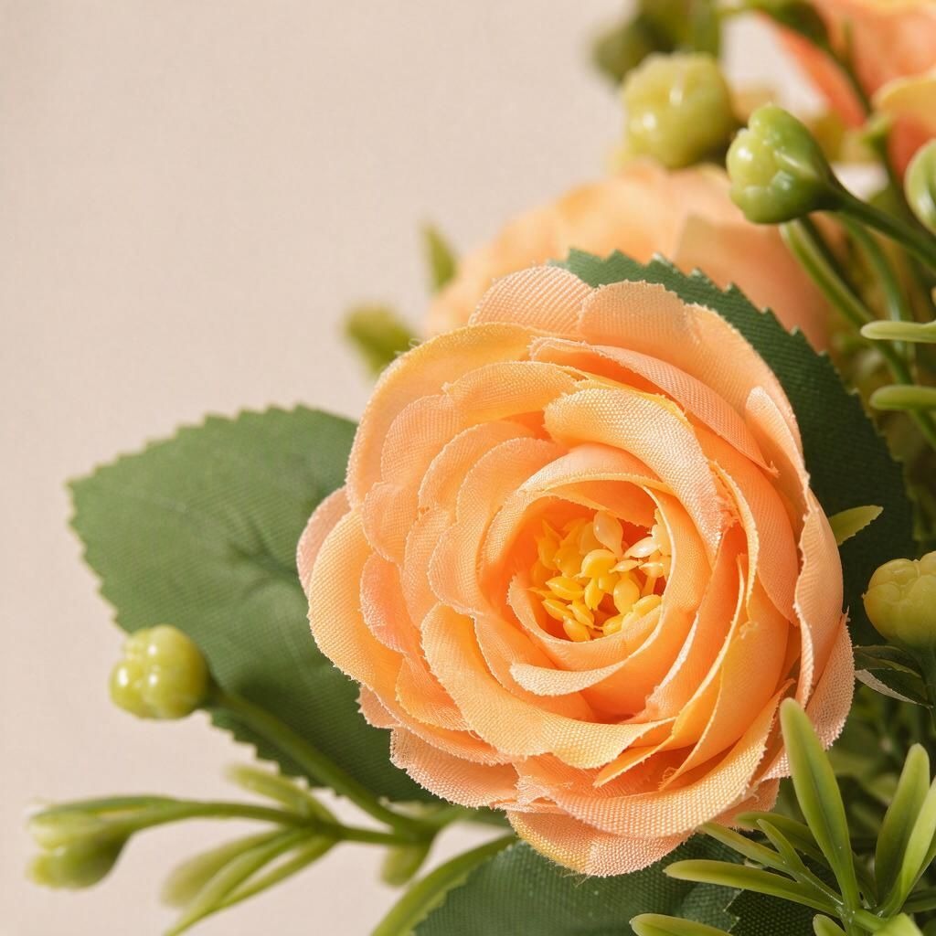 Bouquet de roses artificielles en tissu soyeux, 15 fleurs, 34 cm, décoration intérieure, mariage