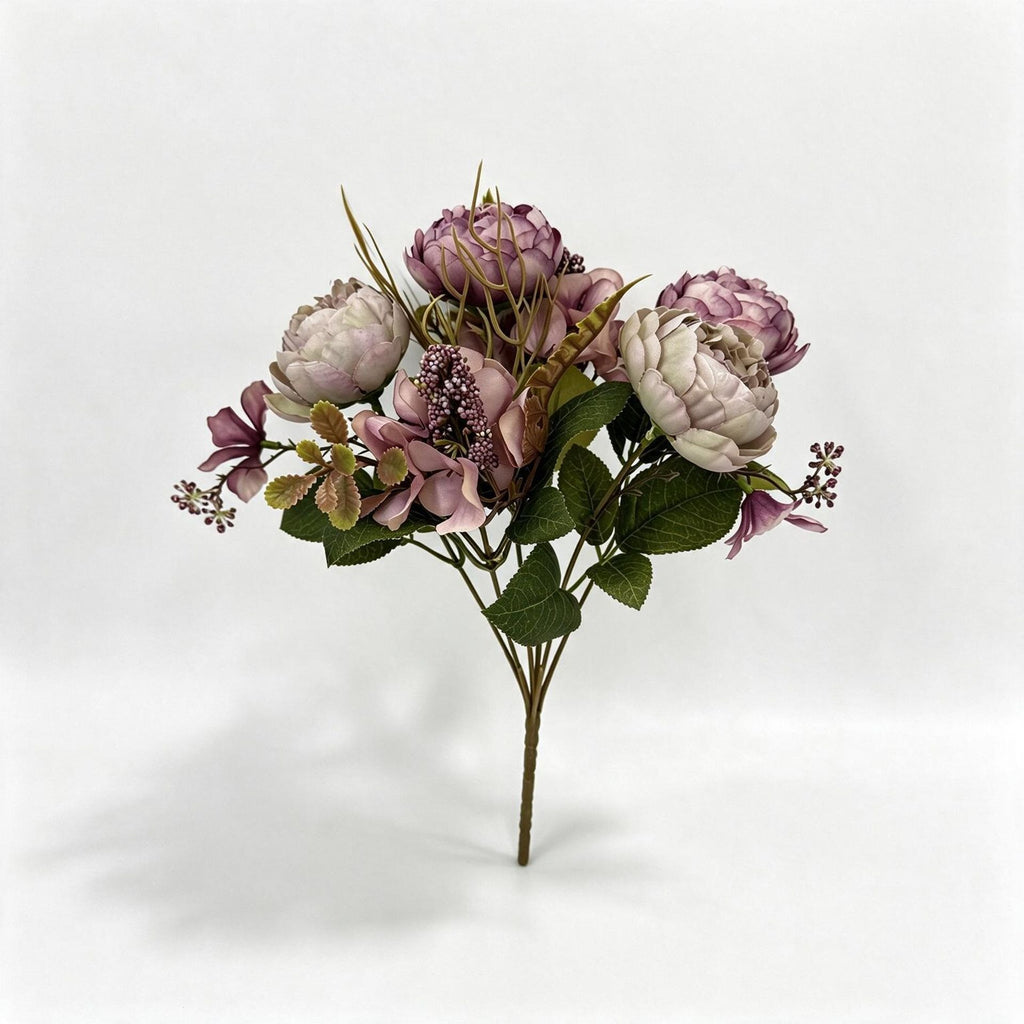 Bouquet de 6 Pivoines Classiques en Plastique, 31 cm, Décoration de Mariage et Intérieur