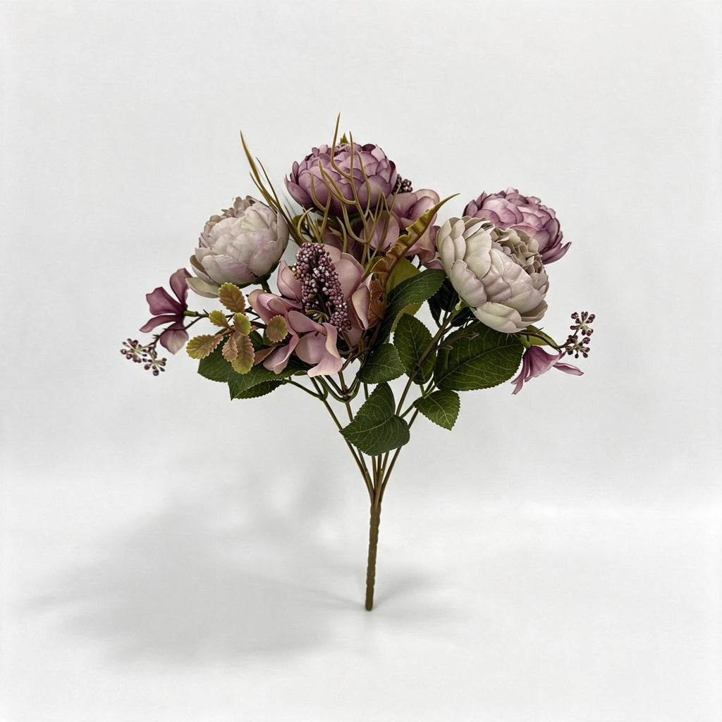 Bouquet de 6 Pivoines Classiques en Plastique, 31 cm, Décoration de Mariage et Intérieur