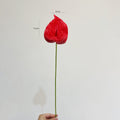 Fleur artificielle en PU, Anthurium rouge, tige unique, 56 cm, idéal pour mariages et décoration intérieure