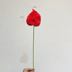 Fleur artificielle en PU, Anthurium rouge, tige unique, 56 cm, idéal pour mariages et décoration intérieure