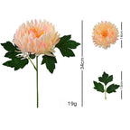 Fleur artificielle en tissu soyeux, chrysanthème simple tige, 34 cm, décoration intérieure et extérieure