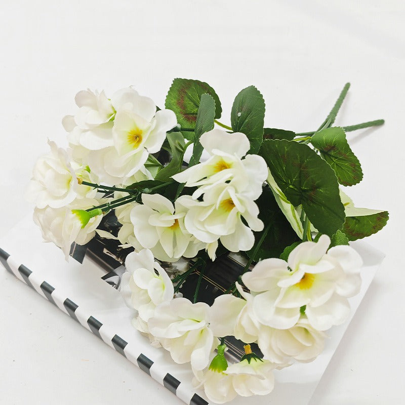 Fleurs artificielles géraniums, bouquet de 5 fleurs, 34 cm, idéal pour décoration intérieure et extérieure