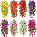 Lierre artificiel en fleurs de liseron, 45 cm, décoration intérieure et extérieure, pack de 4