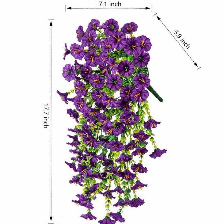 Lierre artificiel en fleurs de liseron, 45 cm, décoration intérieure et extérieure, pack de 4