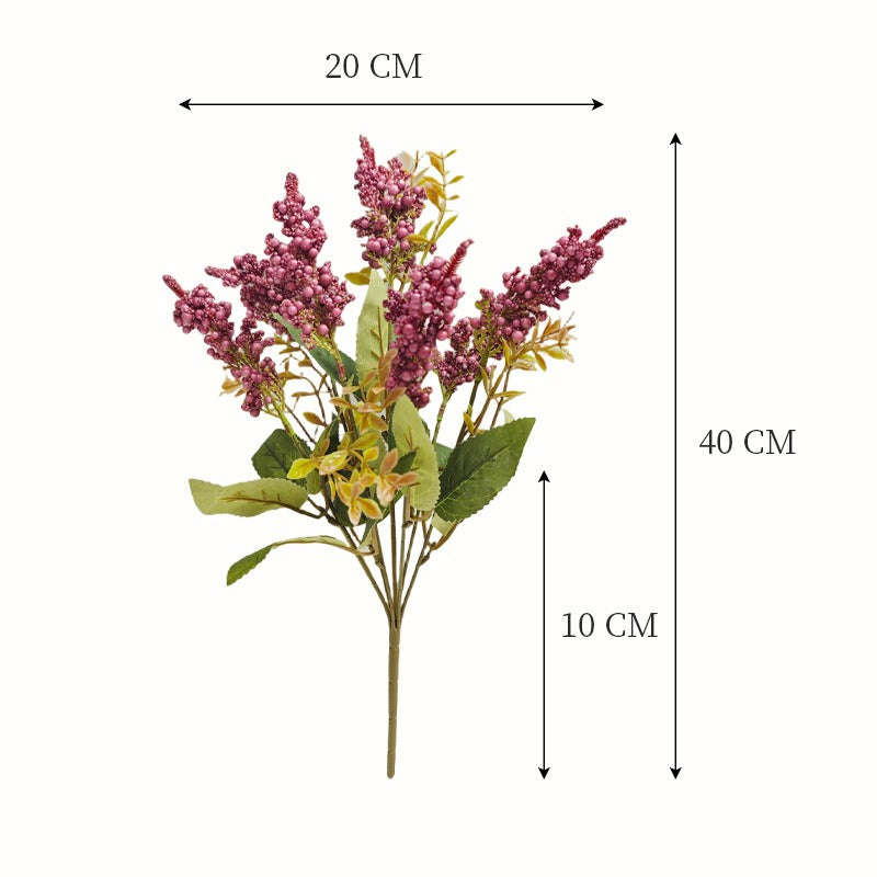 Bouquet de baies sauvages en mousse, 7 têtes, 40 cm, décoration intérieure élégante