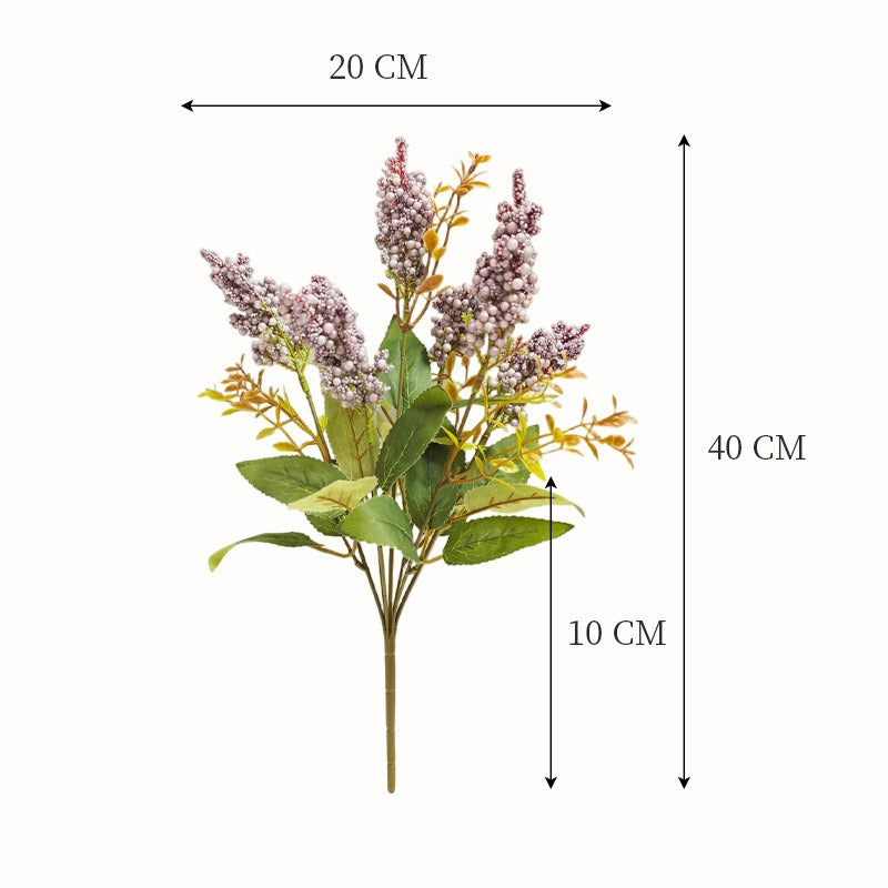 Bouquet de baies sauvages en mousse, 7 têtes, 40 cm, décoration intérieure élégante