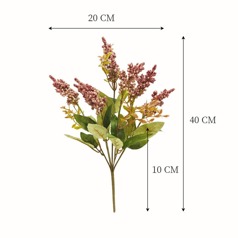 Bouquet de baies sauvages en mousse, 7 têtes, 40 cm, décoration intérieure élégante