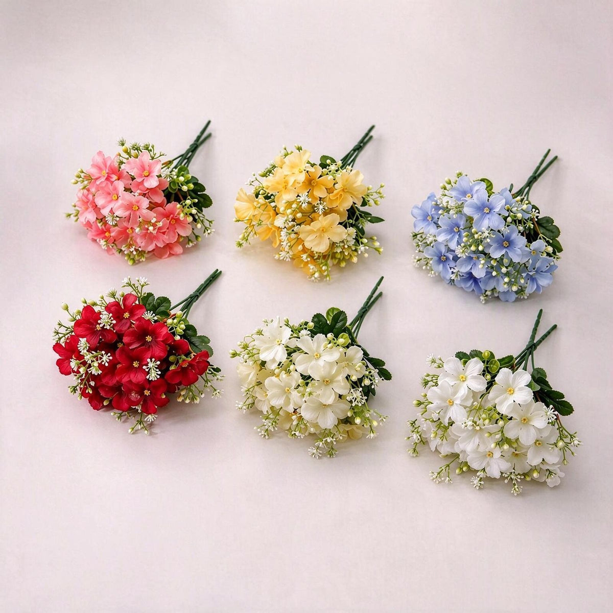 Bouquet de fleurs artificielles en hydrangea, 36 cm, tissu soyeux, multicolore, pour décoration intérieure et événements