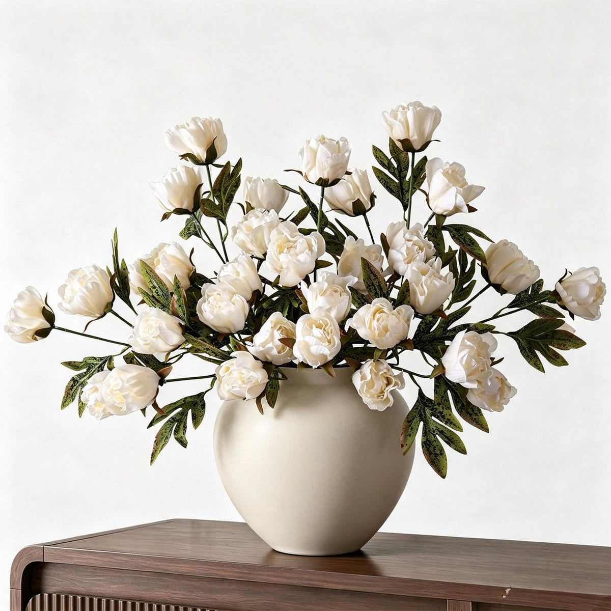 Fleurs Artificielles Pivoine, Bouquet de 4 Fleurs, 45 cm, Style Élégant pour Décoration Intérieure