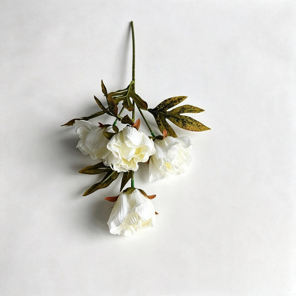 Fleurs Artificielles Pivoine, Bouquet de 4 Fleurs, 45 cm, Style Élégant pour Décoration Intérieure
