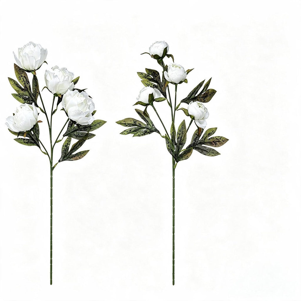 Fleurs Artificielles Pivoine, Bouquet de 4 Fleurs, 45 cm, Style Élégant pour Décoration Intérieure