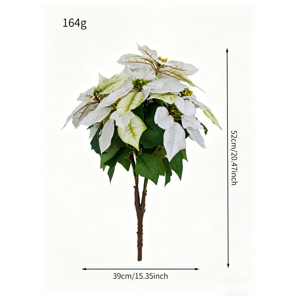 Fleur artificielle de Poinsettia, bouquet de 52 cm, tissu polyester, décoration de Noël, mariage et intérieur