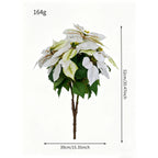 Fleur artificielle de Poinsettia, bouquet de 52 cm, tissu polyester, décoration de Noël, mariage et intérieur
